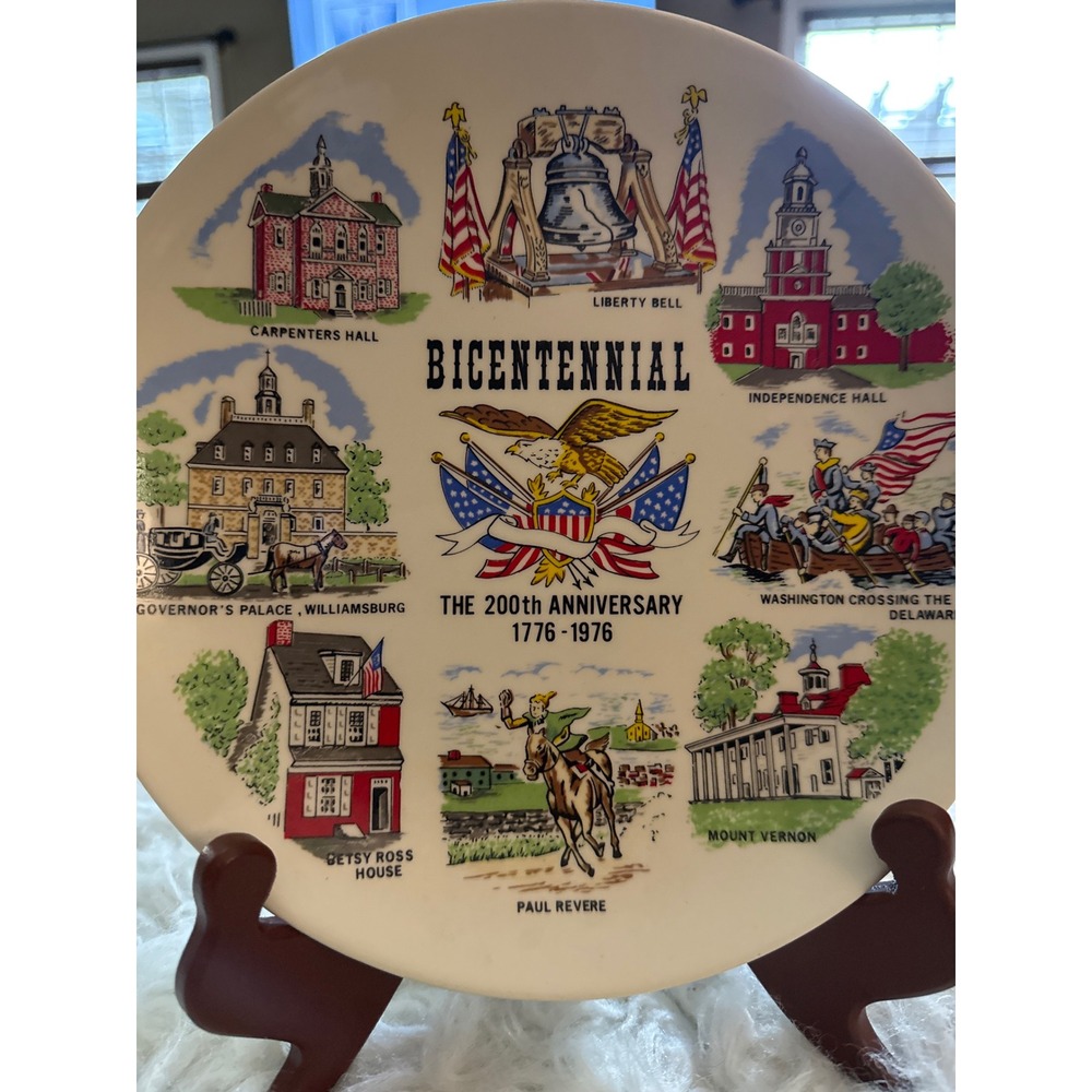 Vintage 1976 US‎ Bicentennial 200th Anniversary Commemorative Plate Americana 9"